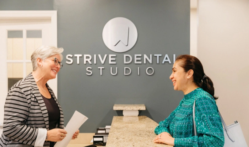 patient scheduling her follow up appointment at Strive Dental Studio